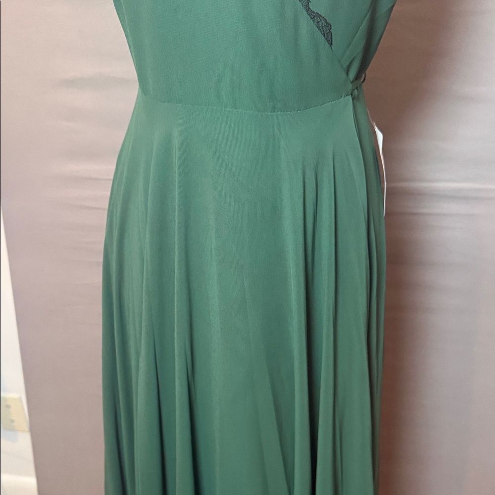 Jenny Yoo James Forest Green Chiffon Bridesmaid Gown‎ Size 2 NWT - Picture 5 of 14